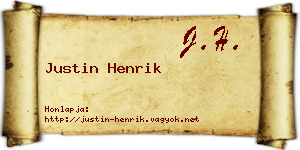 Justin Henrik névjegykártya