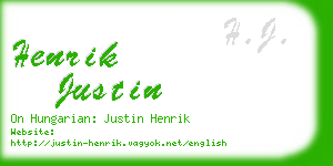 henrik justin business card